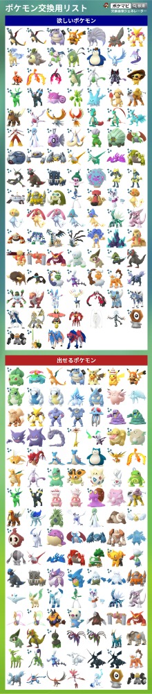 ポケモンgo ポケモントレード ポケモン交換掲示板